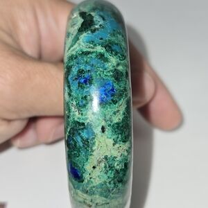 58mm Azurite Chrysocolla hard bangle bracelet